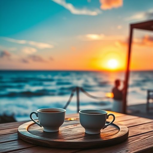 海边茶肆的露台风光