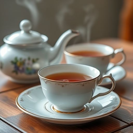 精致的茶具与热茶