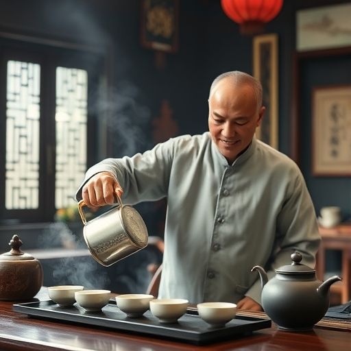 福田喝茶会所茶艺师表演