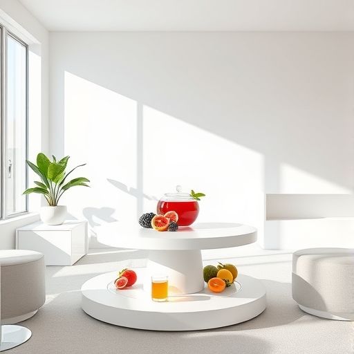 现代茶空间内的简约布置