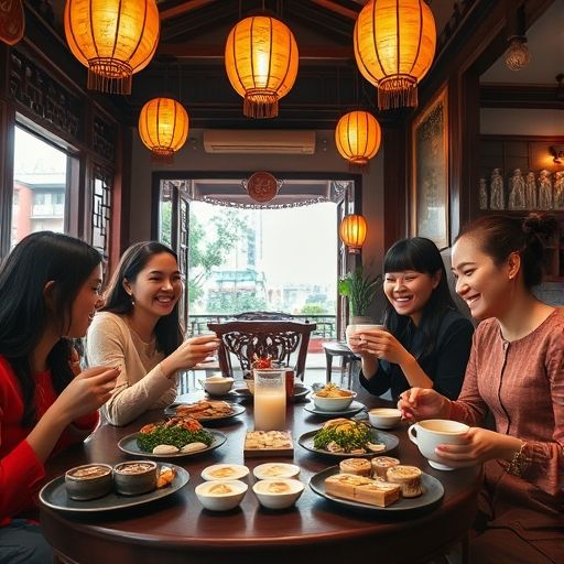 朋友聚会喝茶场景