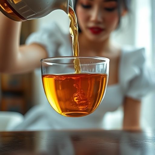 茶汤流转的优雅瞬间