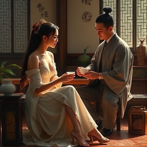 顾客定制茶饮的温馨画面