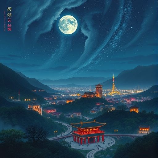 广州某夜场在夜晚的入口,霓虹灯闪烁,充满都市活力