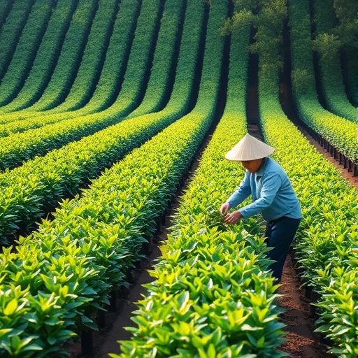 广州茶园采摘嫩茶