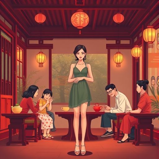 家庭围坐品茶的欢乐时光