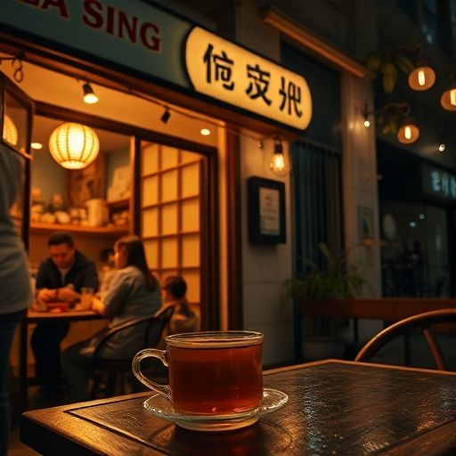 夜晚茶肆氛围