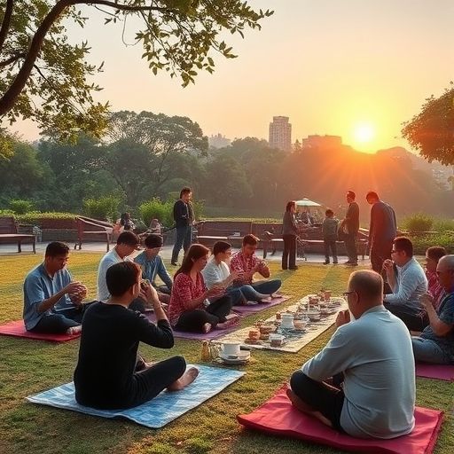 广州公园清晨茶会