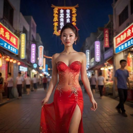 惠州夜晚的街景