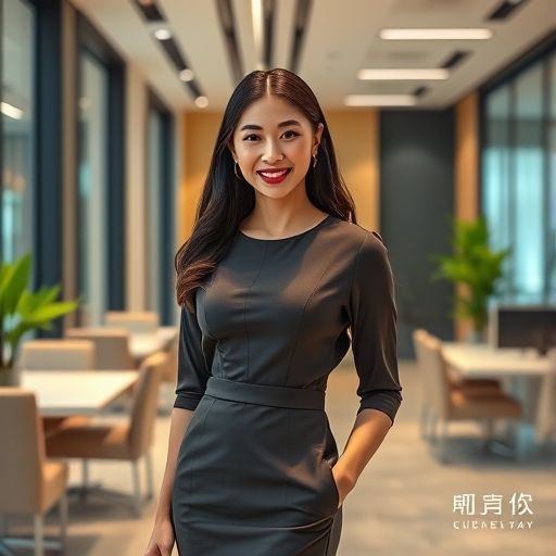 广州高端商务模特在现代办公室环境