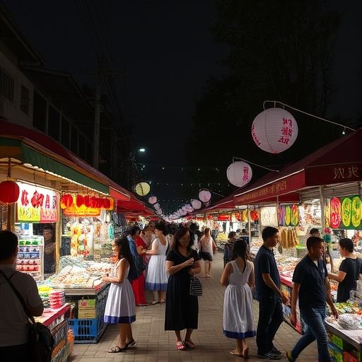 白云区夜市热闹场景