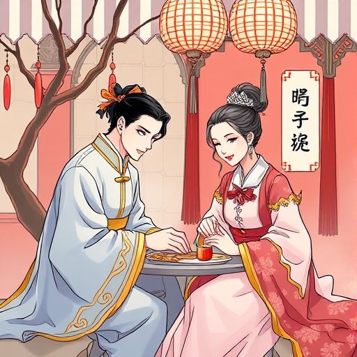 小林茶肆开张的热闹画面