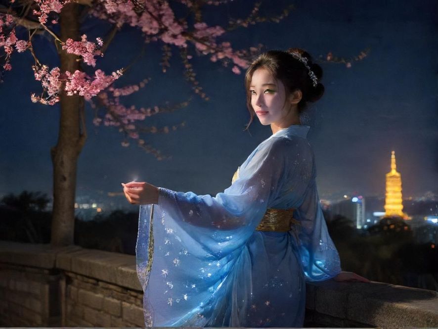 广州繁华都市夜景下的休闲娱乐入口