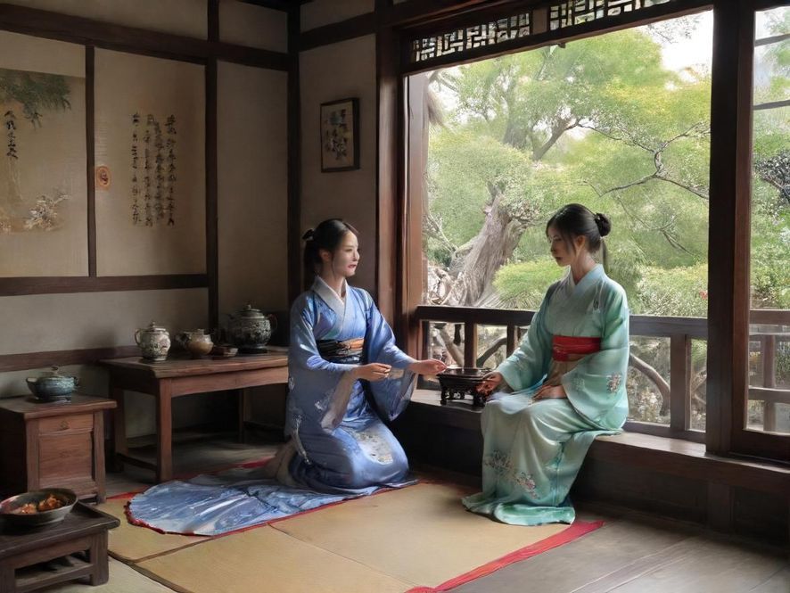 广州私密茶室内部奢华内景,现代中式风格设计,营造出宁静舒适的氛围。