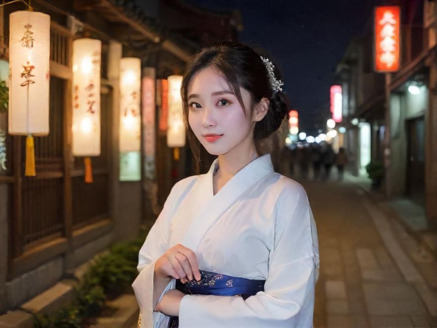 繁华都市夜景,霓虹灯闪烁,充满活力与神秘感