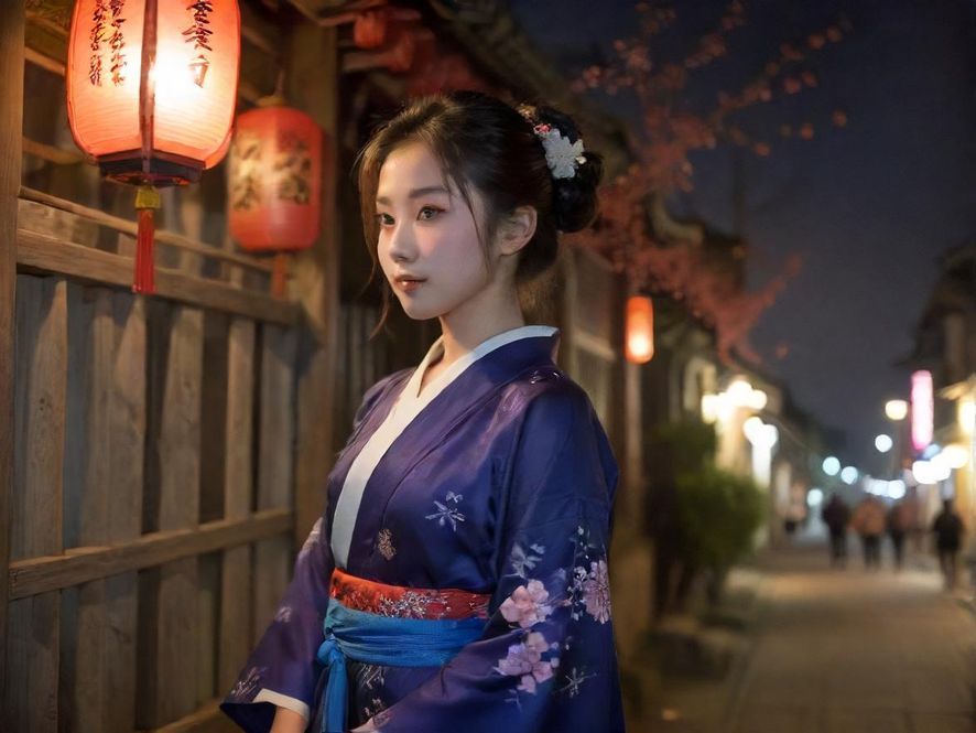 都市夜景,霓虹灯光下的繁华街道,象征着夜晚的无限可能。