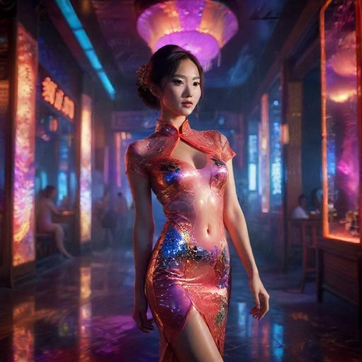 夜场派对热闹场景