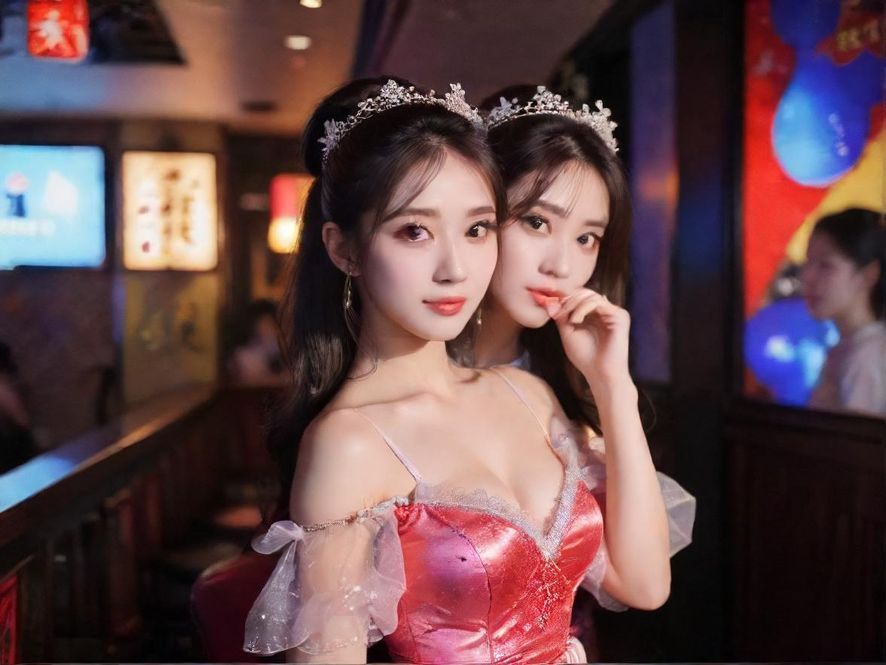 广州白云区一家夜场KTV包厢,霓虹灯光闪烁,营造出动感十足的娱乐氛围。