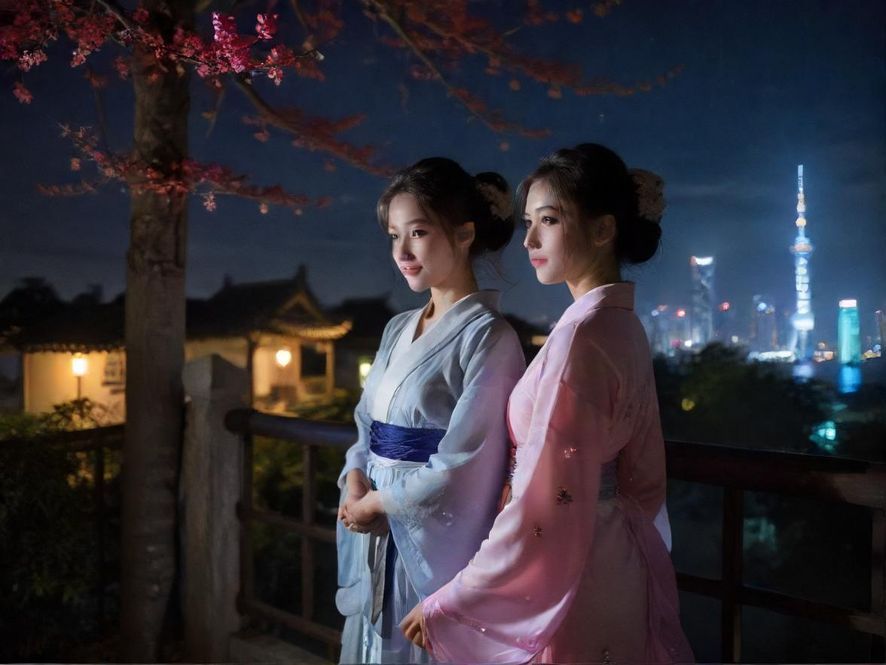 深圳夜晚的城市街道,灯火辉煌,霓虹闪烁,展现出都市的活力与魅力。