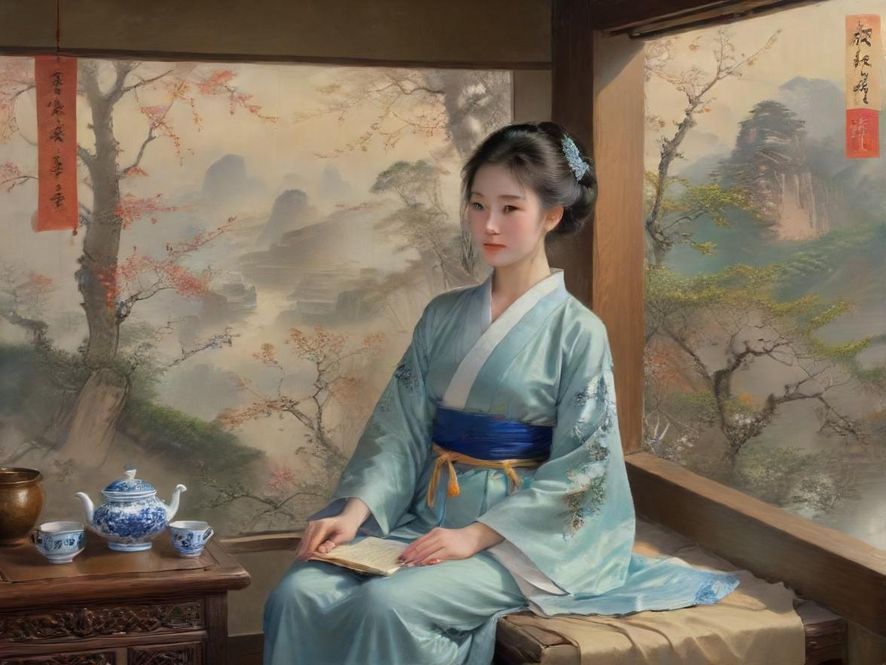 百花社区qm里,一位气质优雅的女士,身着淡雅服饰,手持精致茶具,笑容温暖