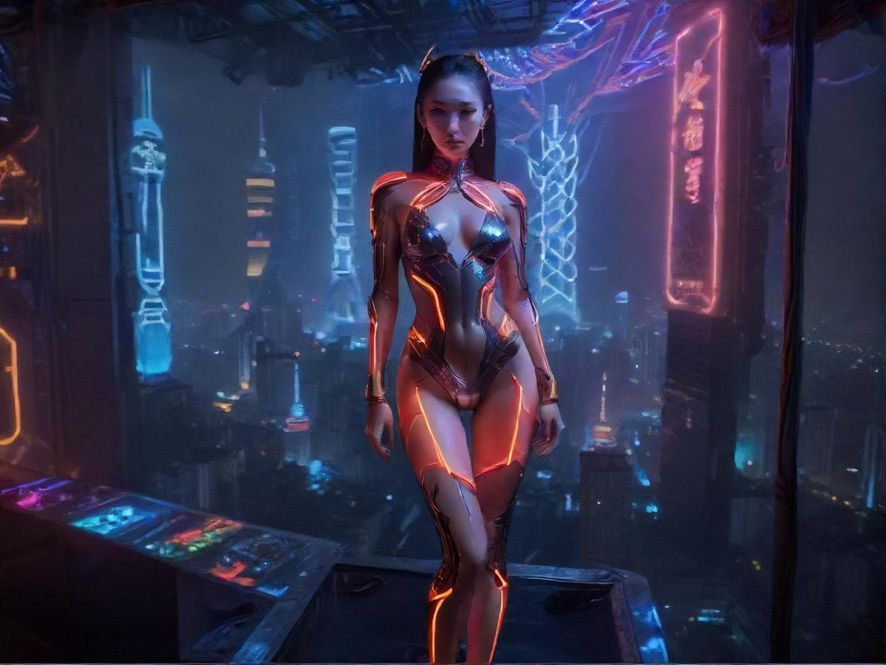 广州的夜景,霓虹灯闪烁,展现了城市中隐藏的休闲娱乐场所。