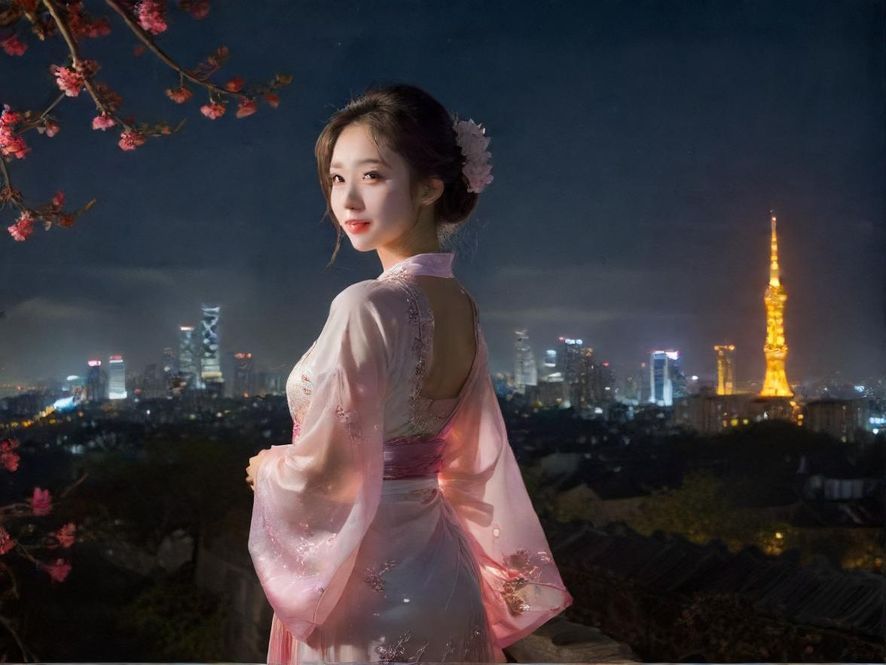 广州璀璨夜景下的休闲场所