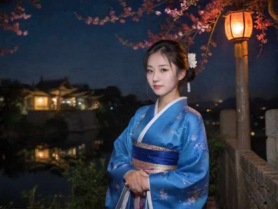 深圳夜景霓虹灯下的城市天际线