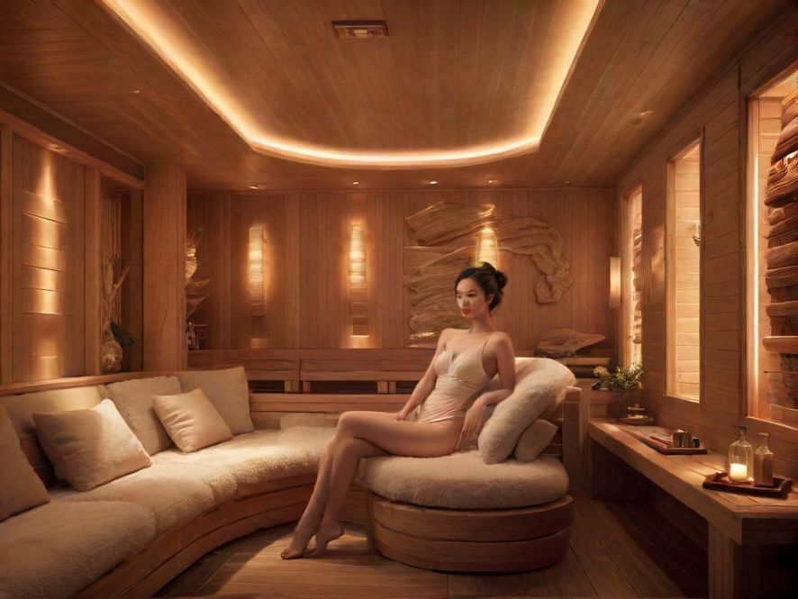 深圳某高端桑拿会所休息区,环境宽敞舒适