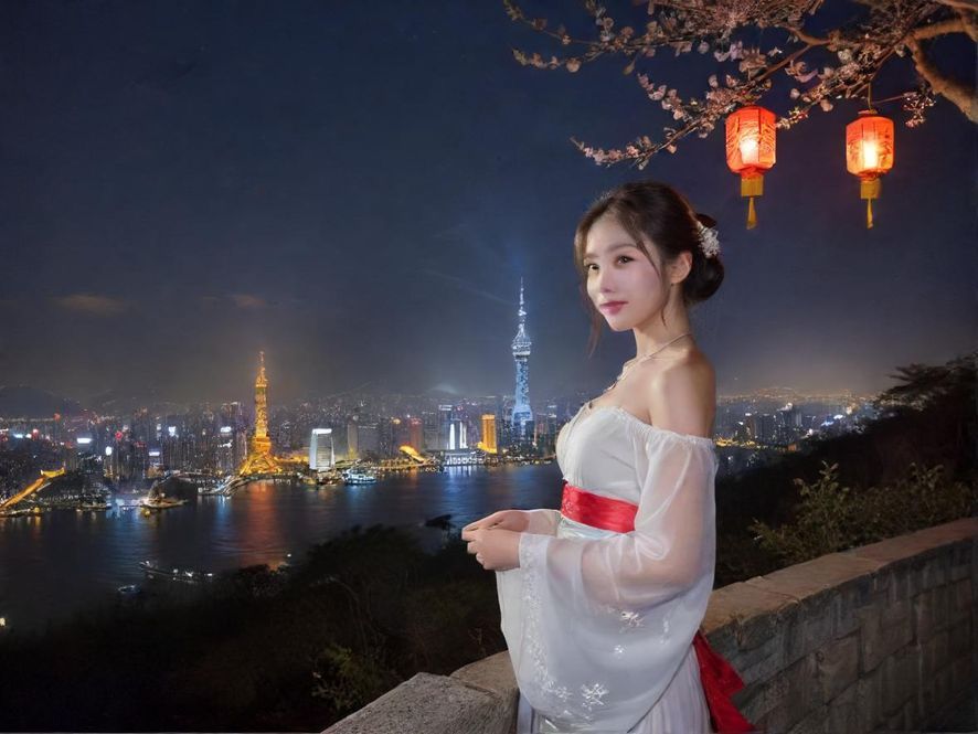 广州某休闲会所入口夜景