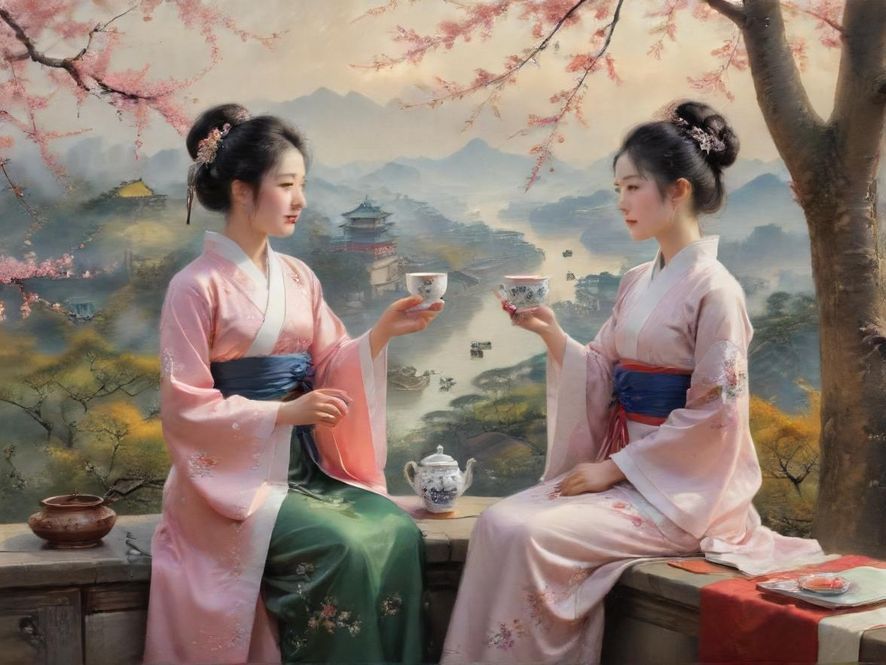 高端茶馆会所茶艺表演场景