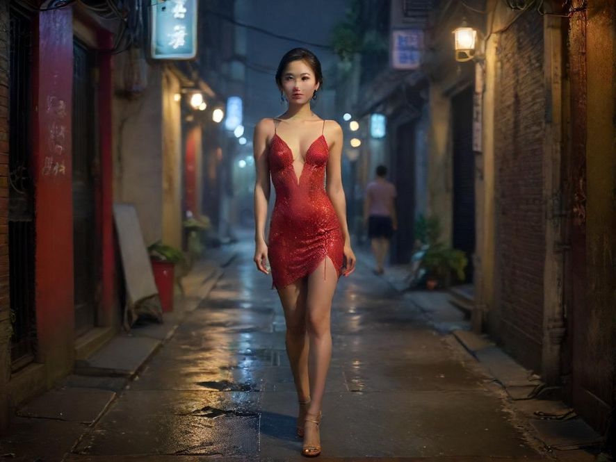 广深莞夜色下的城市街道