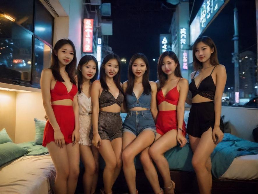 都市青年在街头享受夜生活