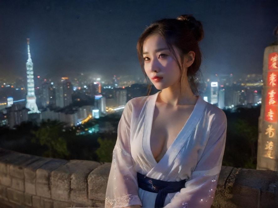 城市夜景灯光璀璨