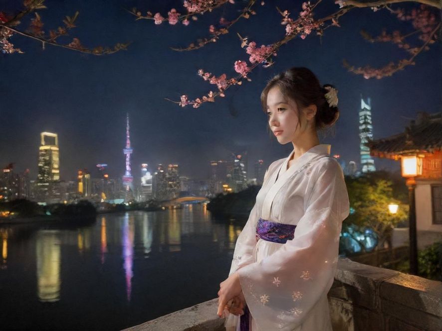 城市夜场桑拿会所夜景氛围图