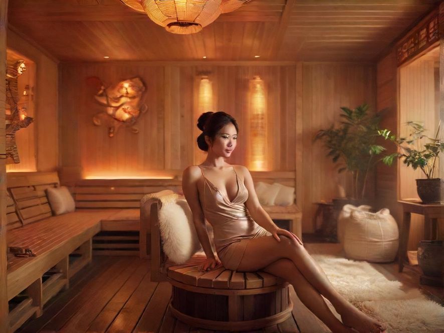 桑拿会所内部温馨舒适的休息区