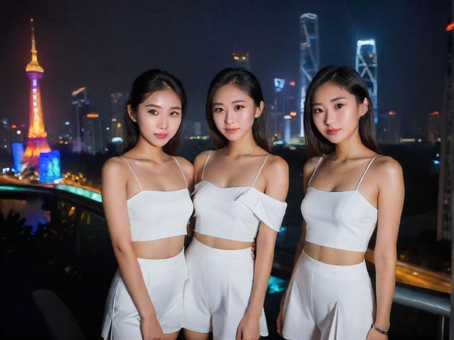 广州夜生活街景展示