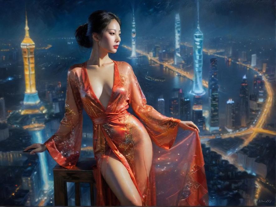 广州天河璀璨夜景