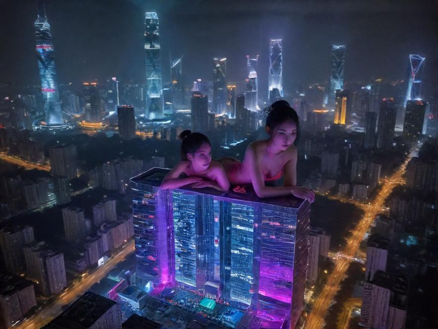 深圳璀璨夜景与活力都市风貌