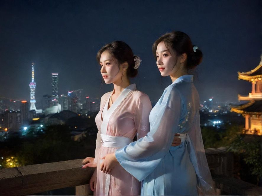 灯光朦胧的夜场入口