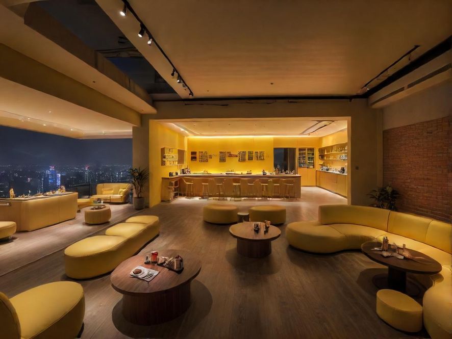 广州现代简约风格品茶空间,宽景视角展示私密包厢设计