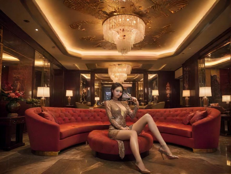 深圳某高端会所休息区一角,环境优雅舒适