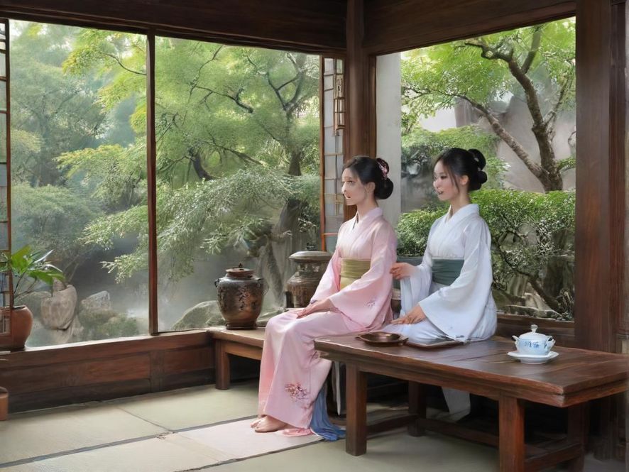 成都品茶工作室茶艺师冲泡场景