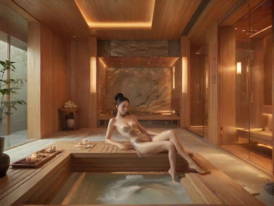 柒天国际水会豪华桑拿休息区实景