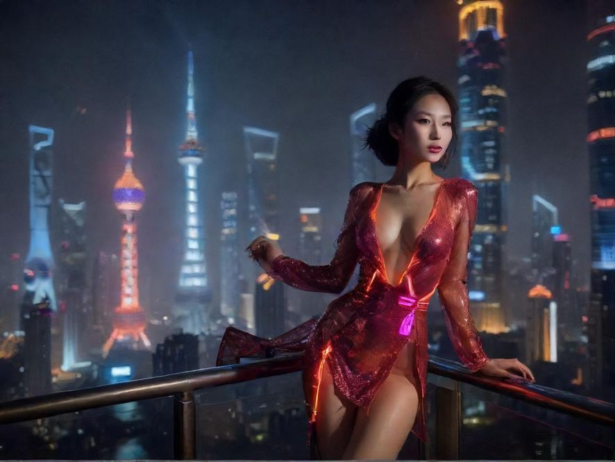 上海繁华都市夜景