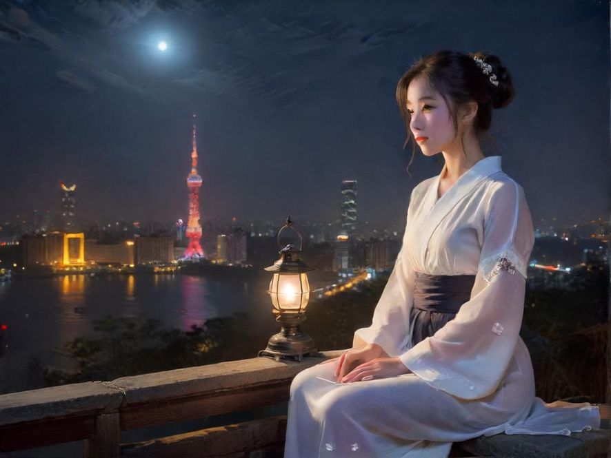 夜场外景灯火辉煌，氛围热烈