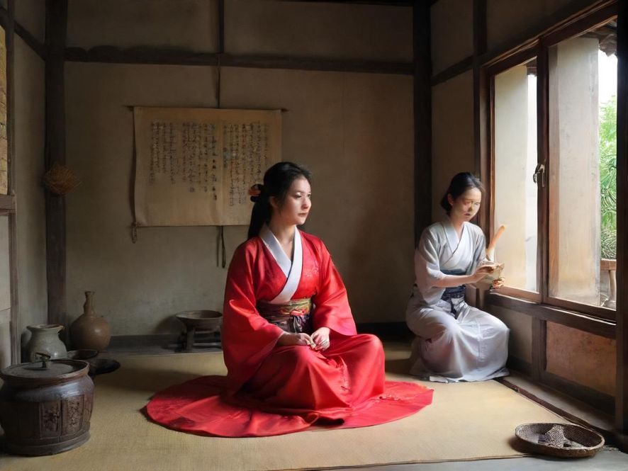 一位年轻女性在自家工作室里，享受着自由工作的乐趣