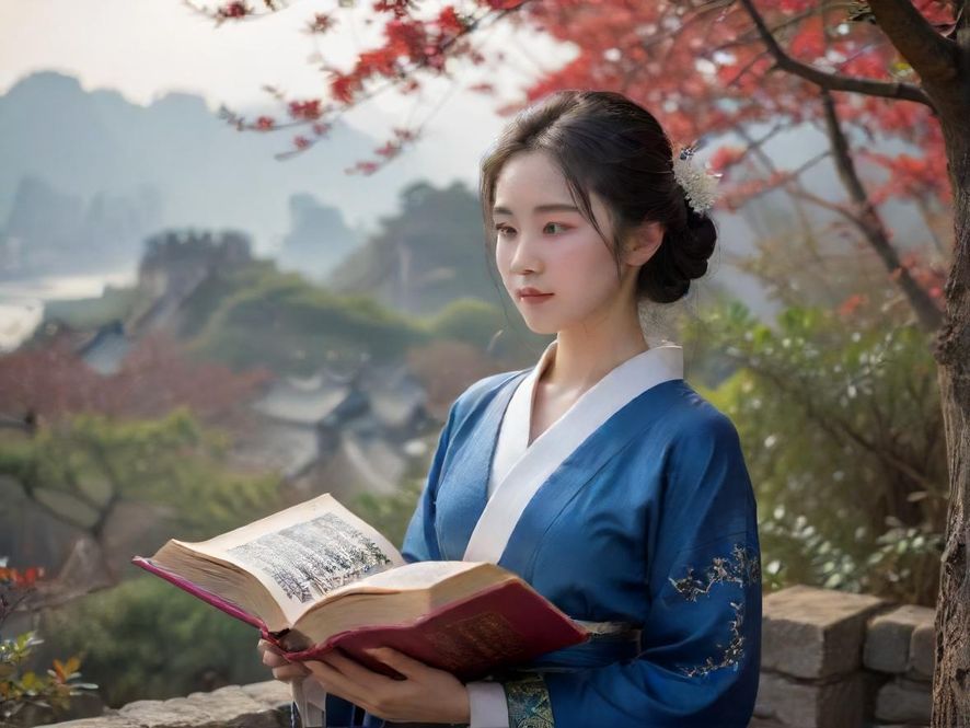 一位时尚年轻女性在深圳街头展示潮流穿搭