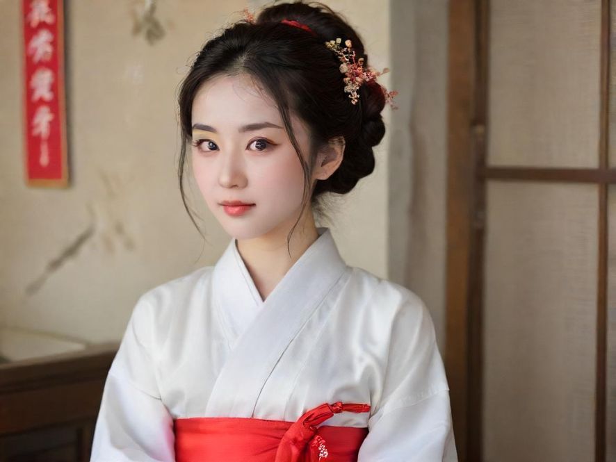 一位身着雅致服饰的女子在古典园林风格的茶室中品茶,侧面特写,光线柔和,氛围唯美。